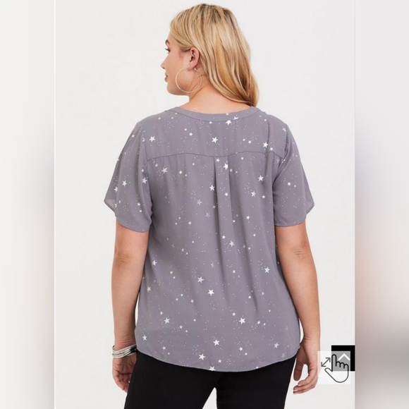 Torrid Georgette Button PlacketBlouse Size 00 (Out of Stock online) - Picture 3 of 15